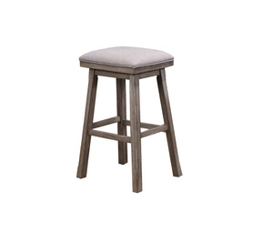 ECI Furniture Graystone 24" Saddle Stool, Burnished Gray - Set of 2 Burnished Gray Wood solids and veneers