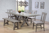ECI Furniture Graystone Trestle Table Complete, Burnished Gray Burnished Gray Wood solids and veneers
