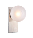 Bethel Shiny Nickel Wall Sconce in Metal & Glass