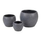 Sagebrook Home Contemporary Resin, Set of 3 -  11/14/20"d  Nested Planters, Gray 16857-01 Gray Polyresin