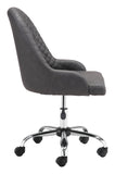 Zuo Modern Space 100% Polyurethane, Plywood, Steel Modern Commercial Grade Office Chair Gray, Chrome 100% Polyurethane, Plywood, Steel