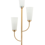 Sagebrook Home Contemporary Frosted Glass 3-bulbs Floor  Lamp 50808-02 Gold Glass