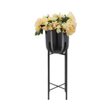 Sagebrook Home Contemporary Set of 3 -  Metal Planters On Stand 40/30/20"h, Gunmetal 14630-01 Black Metal