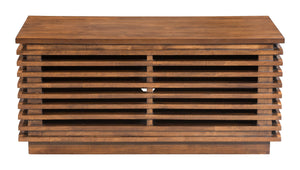 Zuo Modern Linea Acacia Wood Mid Century Commercial Grade Entertainment Stand Walnut Acacia Wood