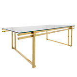 Sagebrook Home Contemporary Metal 55" Coffee Table, Gold 15724-02 Gold Glass