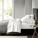 800 Thread Count Casual 55% Cotton 45% Polyester Sateen 7pcs Sheet Set in White