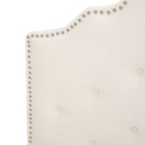 Silas Contemporary Fabric Full/Queen Headboard, Ivory and Black Noble House