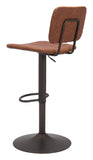 Zuo Modern Holden 100% Polyurethane, Plywood, Steel Modern Commercial Grade Barstool Vintage Brown, Dark Bronze 100% Polyurethane, Plywood, Steel