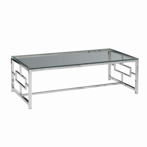 Sagebrook Home Glam Silver Metal/glass Cocktail Table, Kd 12804-06 Silver Metal