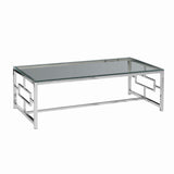 Glam Silver Metal/glass Cocktail Table, Kd