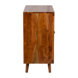 Sagebrook Home Contemporary Wood/cane, 30x33" 2-door Cabinet. Natural 17871 Brown Acacia Wood