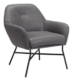 Zuo Modern Hans 100% Polyurethane, Plywood, Steel Modern Commercial Grade Accent Chair Vintage Gray, Black 100% Polyurethane, Plywood, Steel