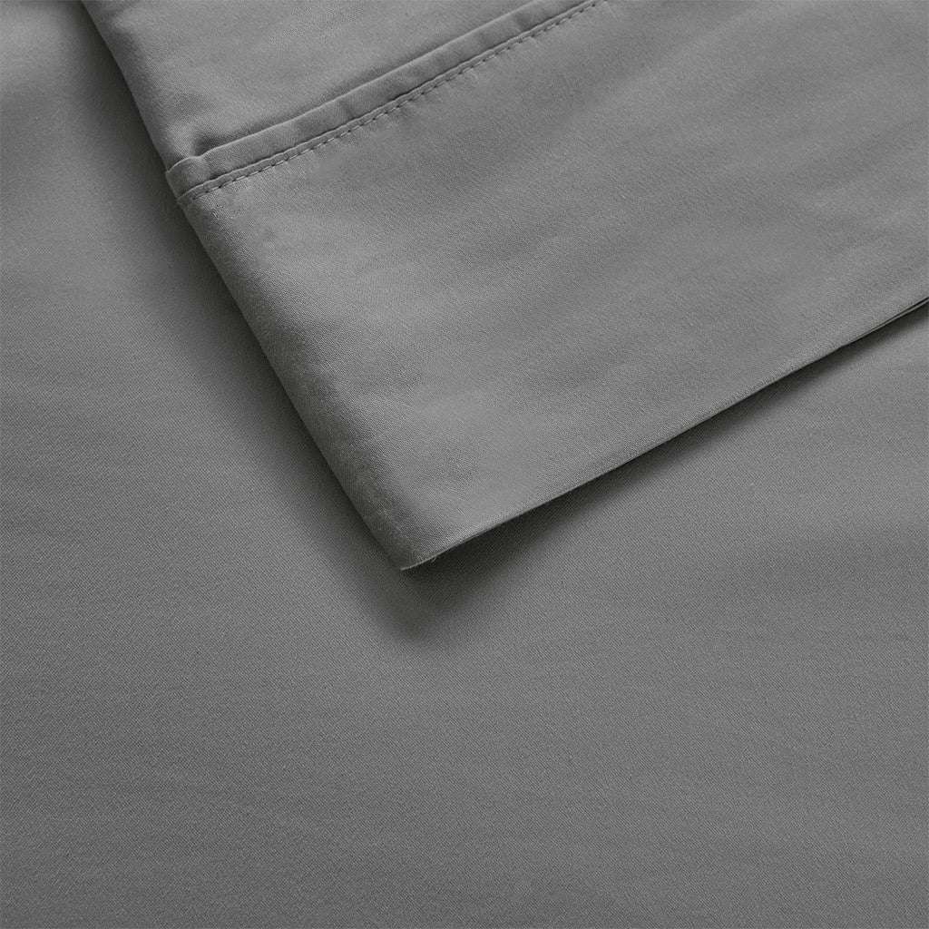 1000 Thread Count Casual 55% Cotton 45% Polyester Solid Antimicrobial Sheet Set W/ Heiq Temperature Regulating in Charcoal