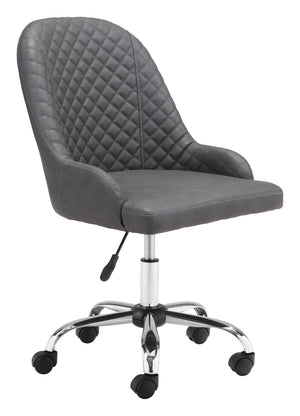 Zuo Modern Space 100% Polyurethane, Plywood, Steel Modern Commercial Grade Office Chair Gray, Chrome 100% Polyurethane, Plywood, Steel