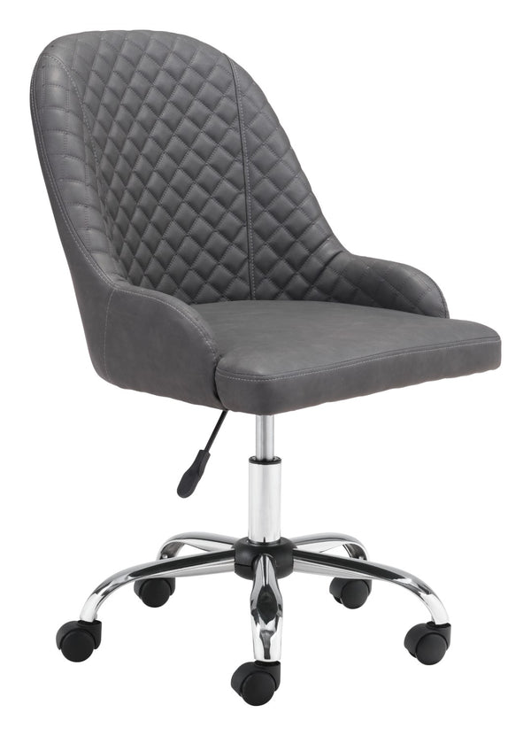 Zuo Modern Space 100% Polyurethane, Plywood, Steel Modern Commercial Grade Office Chair Gray, Chrome 100% Polyurethane, Plywood, Steel