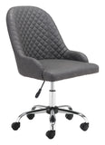 Zuo Modern Space 100% Polyurethane, Plywood, Steel Modern Commercial Grade Office Chair Gray, Chrome 100% Polyurethane, Plywood, Steel