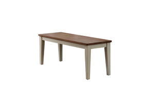 ECI Furniture Choices Dining Bench w/Acacia Finished Top, Antique White Antique White/Acacia Wood solids and veneers