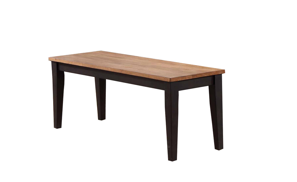 ECI Furniture Choices Dining Bench w/Acacia Finished Top, Black Oak Black Oak/Acacia Wood solids and veneers