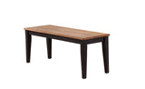 ECI Furniture Choices Dining Bench w/Acacia Finished Top, Black Oak Black Oak/Acacia Wood solids and veneers