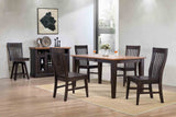 ECI Furniture Choices Leg Table, Black Oak Black Oak with Acacia Top Wood solids and veneers