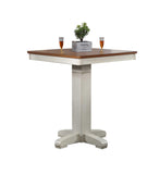ECI Furniture Choices Pub Table with Filler Complete, Antique White Antique White with Acacia Top Wood solids and veneers