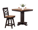 ECI Furniture Choices Pub Table with Filler Complete, Black Oak Black Oak with Acacia Top Wood solids and veneers