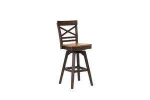 ECI Furniture Choices X Back with Acacia Finished Seat, Black Oak, Barstool Height - Set of 2 Black Oak Wood solids and veneers