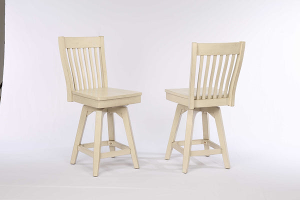 ECI Furniture Choices Slat Back Seat, Barstool Height Stool, Antique White - Set of 2 Antique White Wood solids and veneers