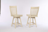 ECI Furniture Choices Slat Back Seat, Barstool Height Stool, Antique White - Set of 2 Antique White Wood solids and veneers