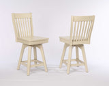 ECI Furniture Choices Slat Back Seat, Barstool Height Stool, Antique White - Set of 2 Antique White Wood solids and veneers