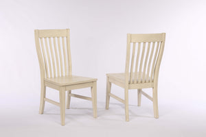 ECI Furniture Choices Slat Back Seat Side Chair, Antique White - Set of 2 Antique White Wood solids and veneers