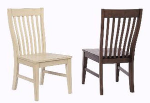 ECI Furniture Choices Slat Back Seat Side Chair, Antique White - Set of 2 Antique White Wood solids and veneers