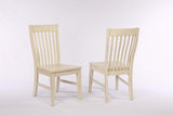 ECI Furniture Choices Slat Back Seat Side Chair, Antique White - Set of 2 Antique White Wood solids and veneers