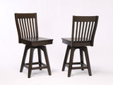 ECI Furniture Choices Slat Back Seat, Black Oak, Barstool Height - Set of 2 Black Oak Wood solids and veneers