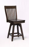 Choices Slat Back Seat, Black Oak, Barstool Height - Set of 2