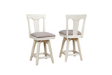 ECI Furniture Choices Panel Back Bar Stool with padded seat, Antique White - Set of 2 Antique White Wood solids and veneers