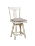 ECI Furniture Choices Panel Back Bar Stool with padded seat, Antique White - Set of 2 Antique White Wood solids and veneers