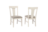 Choices Panel Back Side Chair with Upholstered Seat, Antique White - Set of 2