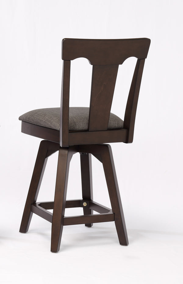 ECI Furniture Choices Panel Back Bar Stool w/ Padded Seat, Black Oak - Set of 2 Black Oak Wood solids and veneers