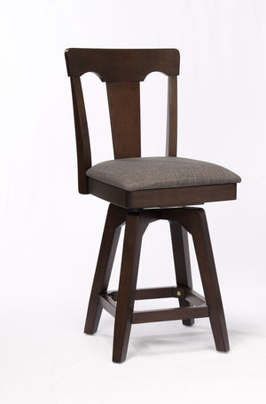 ECI Furniture Choices Panel Back Bar Stool w/ Padded Seat, Black Oak - Set of 2 Black Oak Wood solids and veneers