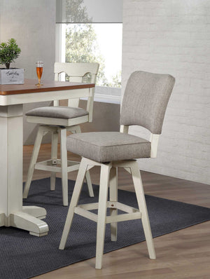 ECI Furniture Choices Upholstered Barstool, Antique White - Set of 2 Antique White Wood solids and veneers