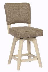 ECI Furniture Choices Upholstered Barstool, Antique White - Set of 2 Antique White Wood solids and veneers