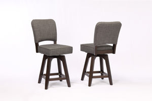 ECI Furniture Choices Parsons Upholstered Barstool, Black Oak - Set of 2 Black Oak Wood solids and veneers