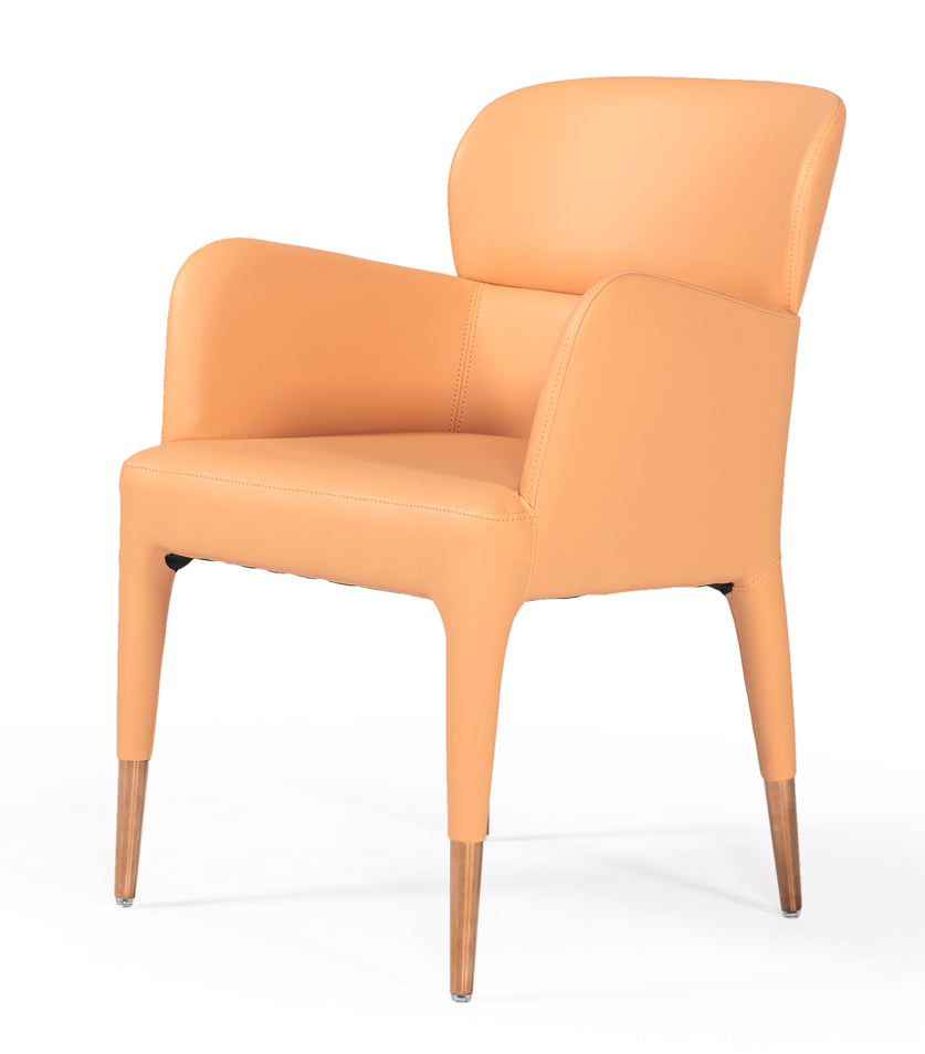 VIG Furniture Modrest Ogden - Modern Peach & Rosegold Dining Armchair VGCS-ACH-17193