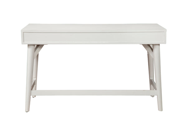 Alpine Furniture Flynn Large Desk, White 966-W-66 White Mahogany Solids & Okoume Veneer 52 x 24 x 30.5