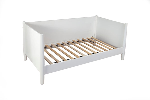 Alpine Furniture Flynn Mid Century Modern Twin Size Day Bed, White 966-W-09T Acorn Mahogany Solids & Okoume Veneer 44 x 82 x 35