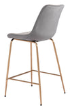 Zuo Modern Tony 100% Polyester, Plywood, Steel Modern Commercial Grade Counter Stool Gray, Gold 100% Polyester, Plywood, Steel