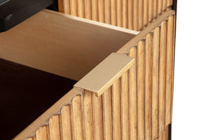 Larsen Dresser - Elegant Black Mahogany with Gold Accents, Textured Drawers & Felt-Lined Top Drawer