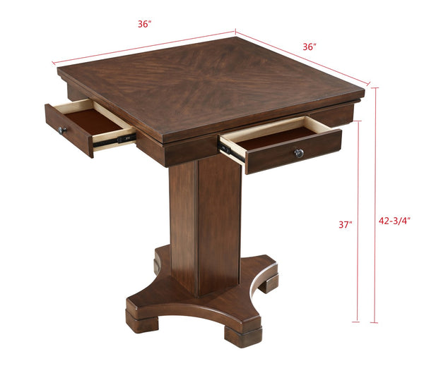 ECI Furniture Guinness Bar Height Flip Top Game Table Complete, Distressed Walnut Distressed Walnut Wood solids and veneers