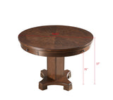 ECI Furniture Guiness Round Counter Height Game Table Complete, Distressed Walnut Distressed Walnut Wood solids and veneers